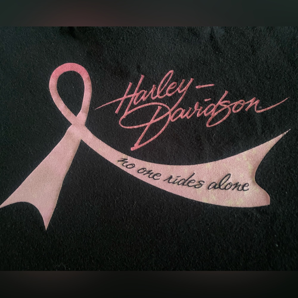 Harley-Davidson Black Breast Cancer - Pink Ribbon - No One Rides Alone